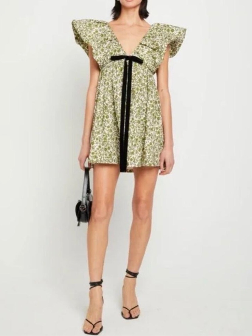 O.P.T Moda Didi Dress in Green Floral Size Large